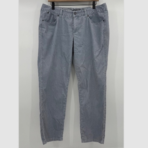 Talbots Pants Women 14W NEW Blue Corduroy Signature Ankle Hippie Boho 90s - Picture 1 of 15